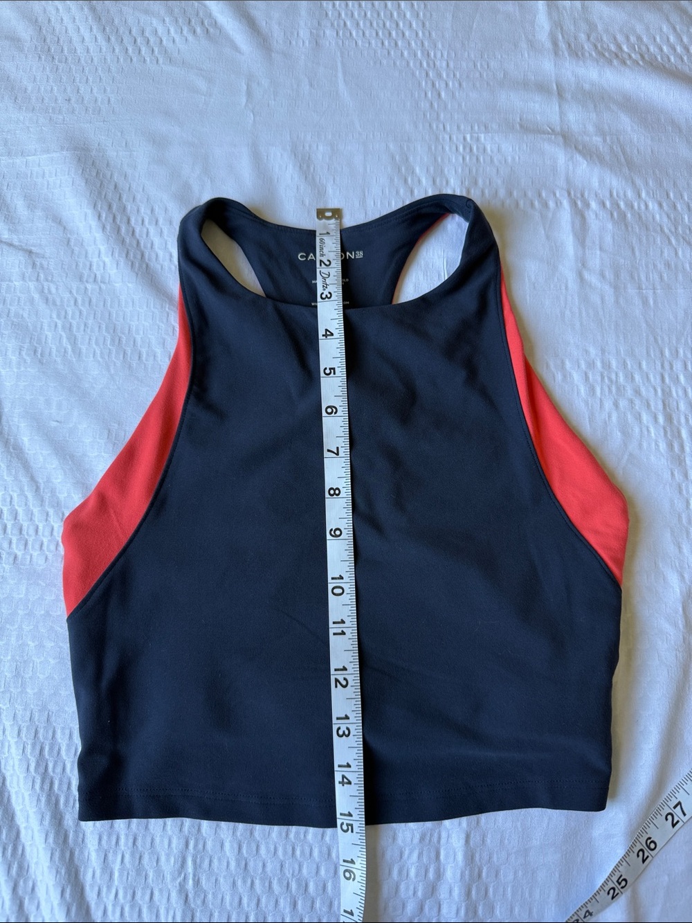 Carbon38 Navy and Orange High-Waist Legging & Crop Tank Set ✨ - Picture 13 of 15